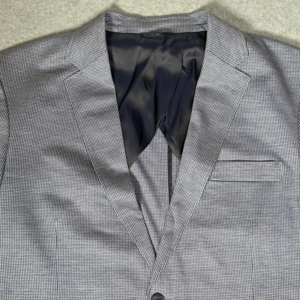 Rodd & Gunn Anchorage Unstructured Sport Coat Men XL Sports Fit Blue Houndstooth
